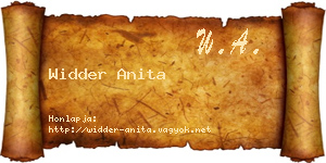 Widder Anita névjegykártya