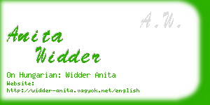 anita widder business card